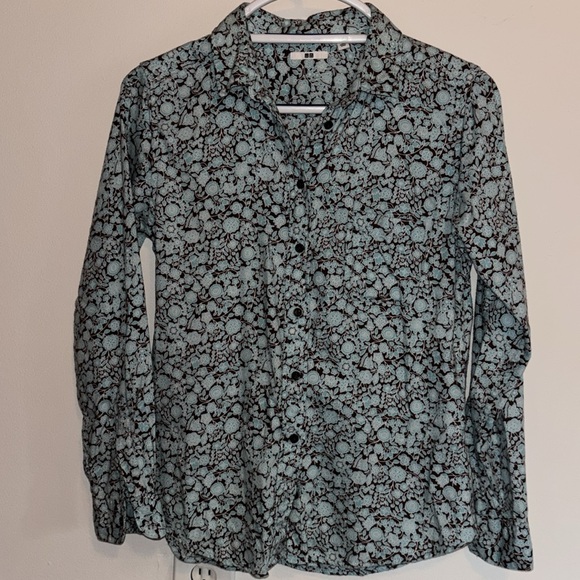 Uniglo Tops - Uniqlo Floral Printed Long-Sleeve Button Down Shirt, Size M/4